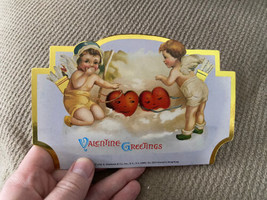 Victorian Valentines Card 1800s Repro Angel Cherub Cherubim Shackman 1992 VTG - £3.99 GBP