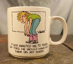 Vintage Humor Coffee Mug Cup Aerobics Fitness If God Wanted Me To Touch My Toes - £3.15 GBP