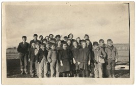 1907-20s RPPC Photo Postcard of a Group of Young Kids, Possible Field Trip - £7.49 GBP