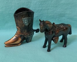 Vintage Cast Metal Copper Colored Rodeo Souvenirs Made in Japan - £11.98 GBP
