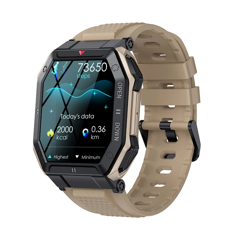 Smart Watch Men K55 Bluetooth Smartwatch For Men Health Monitor Waterproof Watch - £40.52 GBP