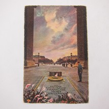 Art Postcard Paris France By Strolling Tomb of Unknown Soldier Yvon Antique RARE - £15.72 GBP