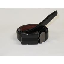 Men VALENTINI Leather Track Belt Adjustable Removable Buckle V525 Black image 9