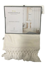 ⚡️Threshold White Macrame Fringe Shower Curtain  WITH DEFECTS‼️⚠️ - $8.90