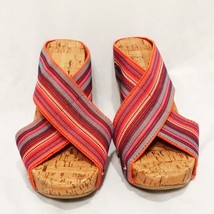 Montego Bay Club Rainbow Strappy Cork Look Wedge Sandals Women Size 6.5 - £20.61 GBP