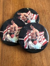 Lot of 3 Rocky IV Vintage Buttons &#39;85 Rocky Balboa Sylvester Stallone Mo... - £6.44 GBP