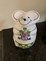 Laurie Gates Ware Mouse with Grapes and Wine Cheese Shaker Ceramic Hand Painted - £18.98 GBP