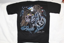 Motorcycle Eagle Skull American Flag Usa Patriot Soul T-SHIRT - £8.86 GBP