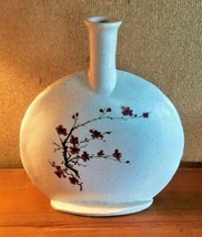 William Westlake Ceramic Pottery Round Flat Vase Cherry Blossom Design  - £47.44 GBP