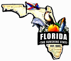 Florida the Sunshine State Est. 1845 Artwood Jumbo Fridge Magnet - £6.35 GBP