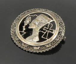 MIDDLE EAST 925 Silver - Vintage Egyptian Queen Nefertiti Brooch Pin - BP7564 - £47.08 GBP