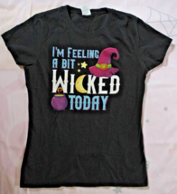 Port &amp; Company Ringspun Halloween I&#39;m Feeling A Bit Wicked Today T-Shirt... - $8.59