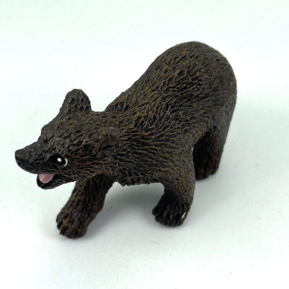 Safari Ltd Brown Bear Toy Figure Vintage 1997 Open Mouth 2.5" Long Walking - $6.87
