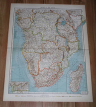 1914 Antique Map Of South / Central Africa / German Colonies Tanzania Namibia - £22.34 GBP