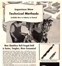 1945 Vintage Shankless Forged Drill Wrigley&#39;s Gum Print Ad Popular Mechanics - £14.92 GBP