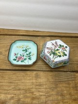 CLOISONNE Floral FOR LILLIAN VERNON - ENAMEL BOX &amp; TRINKET TRAY - $20.56