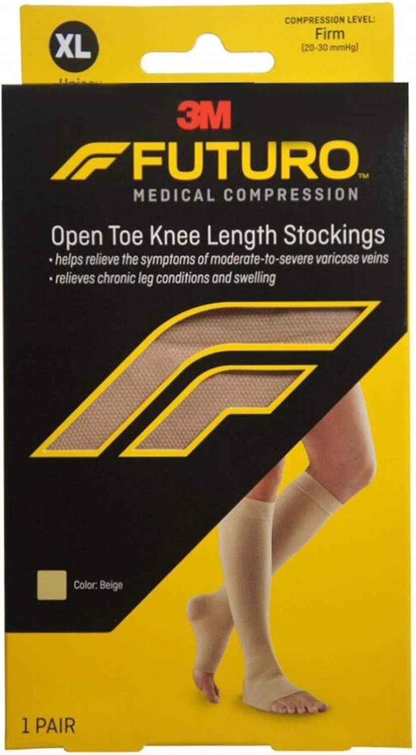 Futuro Therapeutic Open Toe Knee Length Unisex 20-30mmHg X-Large Beige - $19.40
