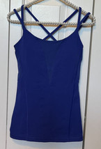 Lululemon Exquisite Tank Strappy Mesh Wicking SIZE 6 Sapphire Blue athle... - $29.67