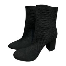 Born Meggs Black Knit Block Heel Sock Booties Boots Womens Size 7.5M - $25.73