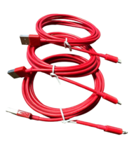 3Pack RED 6.5ft iPhone Charger, USB-Lightn Cable for iPhone 14/13/12/11/Pro/X - £7.39 GBP