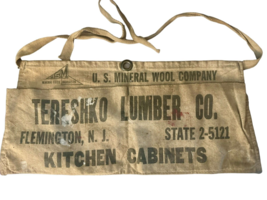 Tereshko Lumber Company FLEMINGTON N.J. Nail Apron U.S. Mineral Wool Co. - £17.99 GBP