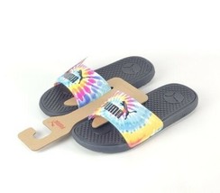 PUMA Cool Cat Tie Dye Size 6 Summer Slides Sandals Womens Pink Elektro Aqua New - £18.30 GBP