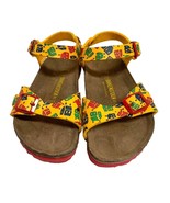 Birkenstock Girls 32 US 1 1.5 Yellow Leather Sandals Buckle Red Sole Hou... - £21.34 GBP