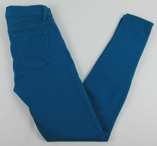 J Brand jeans Azure Ankle Skinny Zipper cuffs USA Made Teal Womens Size 25 - £19.31 GBP