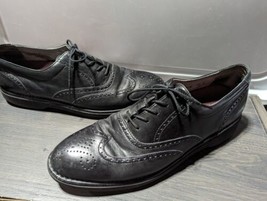 Rockport DresSports Mens Shoes Size 9.5M Black Oxford Wingtip Laceup Vib... - $43.56