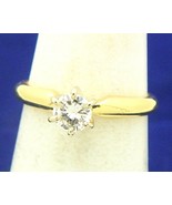1/3ct Diamond Solitaire Engagement Ring REAL Solid 14 K Gold 2.1 g Size ... - £776.61 GBP