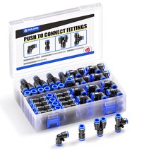 Tailonz Pneumatic 1/4 Inch Od Push To Connect Fittings Pneumatic, 80 Pcs - $32.99