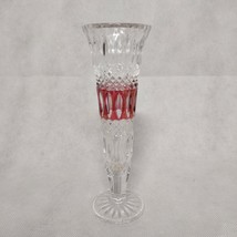 Bleikristall Crystal Vase Red Cut Clear 6 5/8&quot; - £14.80 GBP