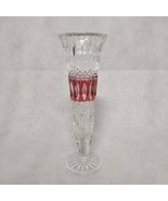 Bleikristall Crystal Vase Red Cut Clear 6 5/8&quot; - £14.97 GBP