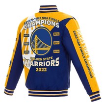 Golden State Warriors 7 Time NBA Finals Champions  Full Snap Jacket Royal Yellow - £139.55 GBP