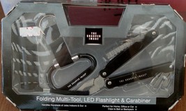 The Sharper Image Folding Multi-Tool - LED Flaslight &amp; Carabiner - BRAND NEW - £15.54 GBP