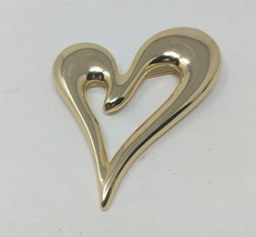 Premier Designs Marked Gold Tone Asymmetric Abstract Heart Shaped Brooch VTG - £7.03 GBP