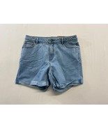 George Cuffed Stretch Blue Jean Shorts Size 8 Light wash Mid Rise Denim ... - $7.92