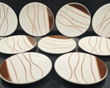 9 Sasaki Wave Birch Salad Plates Set Vintage Colorstone Textured Dish Ja... - $125.60