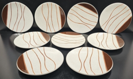 9 Sasaki Wave Birch Salad Plates Set Vintage Colorstone Textured Dish Japan Lot - £100.38 GBP