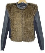 Twelfth Street Cynthia Vincent Womens Leather &amp; Faux Fur Jacket Size 4 B... - £14.45 GBP