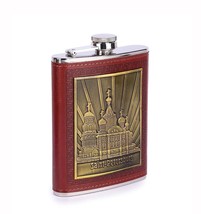 Leather Wrapped Stainless Steel Hip Flasks Whiskey Pocket Drinks Holder 230ml - £21.38 GBP