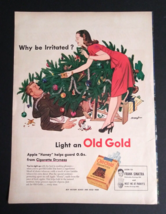 Old Gold Cigarettes &amp; Chrysler Car Christmas Cut Vintage Magazine Print Ad 1946 - £12.15 GBP