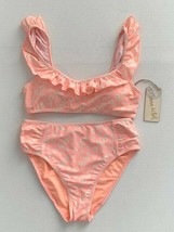 Cabana Del Sol Ruffled High Waist Bikini Swim Set Daisy Print ( M ) - £55.06 GBP