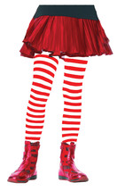 Leg Avenue Children&#39;s Striped Tights, Red/White, Medium - $71.97