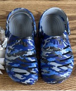 NAUTICA Boys Blue Camo Waterproof Strap Croc Shoes Sz 12 Adjustable Fast... - $13.64 CAD