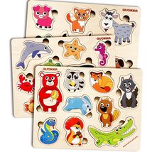 QUOKKA Wooden Puzzles for Toddlers 3-5 - Alphabet Toddler Puzzles 1-3 Years Old  - £5.41 GBP+