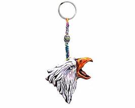 American Bald Eagle Head Wildlife Animal 3D Figurine Keychain Multicolored Macra - £7.82 GBP