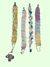 HANDMADE Pacifier Holder Crochet Acrylic Set of 4 - $12.86
