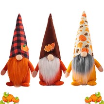 3 Pcs Fall Decoration Pumpkin Maple Leaf Gnome Rudolph Faceless Dwarf Do... - £23.69 GBP