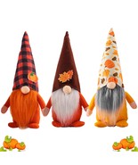3 Pcs Fall Decoration Pumpkin Maple Leaf Gnome Rudolph Faceless Dwarf Do... - £23.58 GBP